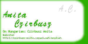 anita czirbusz business card